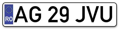 Placuta inmatriculare numar auto  AG-29-JVU, AG 29 JVU, AG29JVU