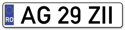 Placuta inmatriculare numar auto  AG-29-ZII, AG 29 ZII, AG29ZII