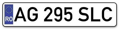 Placuta inmatriculare numar auto  AG-295-SLC, AG 295 SLC, AG295SLC