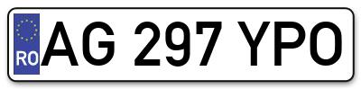 Placuta inmatriculare numar auto  AG-297-YPO, AG 297 YPO, AG297YPO
