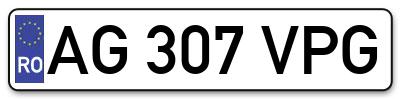 Placuta inmatriculare numar auto  AG-307-VPG, AG 307 VPG, AG307VPG