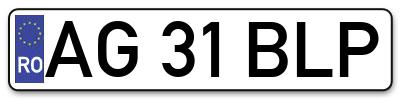 Placuta inmatriculare numar auto  AG-31-BLP, AG 31 BLP, AG31BLP