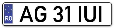 Placuta inmatriculare numar auto  AG-31-IUI, AG 31 IUI, AG31IUI