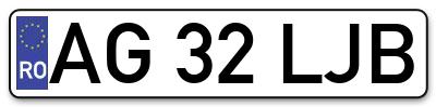 Placuta inmatriculare numar auto  AG-32-LJB, AG 32 LJB, AG32LJB