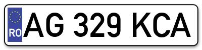 Placuta inmatriculare numar auto  AG-329-KCA, AG 329 KCA, AG329KCA