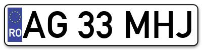Placuta inmatriculare numar auto  AG-33-MHJ, AG 33 MHJ, AG33MHJ