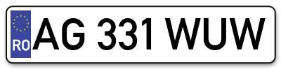 Placuta inmatriculare numar auto  AG-331-WUW, AG 331 WUW, AG331WUW
