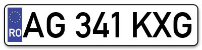 Placuta inmatriculare numar auto  AG-341-KXG, AG 341 KXG, AG341KXG