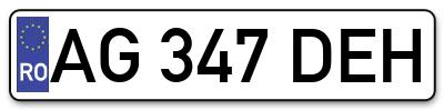 Placuta inmatriculare numar auto  AG-347-DEH, AG 347 DEH, AG347DEH
