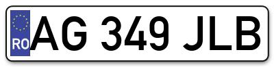 Placuta inmatriculare numar auto  AG-349-JLB, AG 349 JLB, AG349JLB