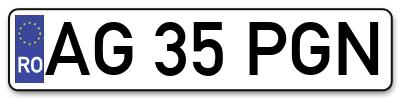 Placuta inmatriculare numar auto  AG-35-PGN, AG 35 PGN, AG35PGN