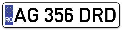 Placuta inmatriculare numar auto  AG-356-DRD, AG 356 DRD, AG356DRD