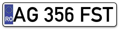 Placuta inmatriculare numar auto  AG-356-FST, AG 356 FST, AG356FST