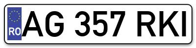 Placuta inmatriculare numar auto  AG-357-RKI, AG 357 RKI, AG357RKI