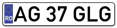 Placuta inmatriculare numar auto  AG-37-GLG, AG 37 GLG, AG37GLG