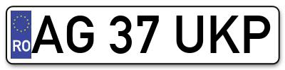 Placuta inmatriculare numar auto  AG-37-UKP, AG 37 UKP, AG37UKP