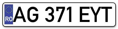 Placuta inmatriculare numar auto  AG-371-EYT, AG 371 EYT, AG371EYT