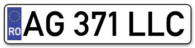 Placuta inmatriculare numar auto  AG-371-LLC, AG 371 LLC, AG371LLC