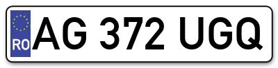 Placuta inmatriculare numar auto  AG-372-UGQ, AG 372 UGQ, AG372UGQ