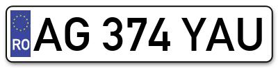 Placuta inmatriculare numar auto  AG-374-YAU, AG 374 YAU, AG374YAU