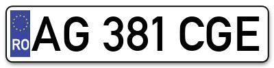 Placuta inmatriculare numar auto  AG-381-CGE, AG 381 CGE, AG381CGE