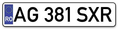 Placuta inmatriculare numar auto  AG-381-SXR, AG 381 SXR, AG381SXR