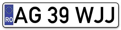 Placuta inmatriculare numar auto  AG-39-WJJ, AG 39 WJJ, AG39WJJ