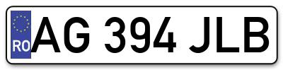 Placuta inmatriculare numar auto  AG-394-JLB, AG 394 JLB, AG394JLB