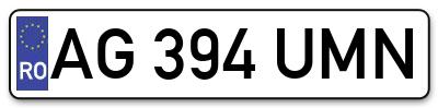 Placuta inmatriculare numar auto  AG-394-UMN, AG 394 UMN, AG394UMN