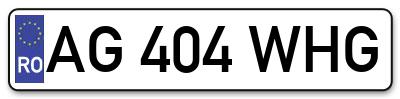 Placuta inmatriculare numar auto  AG-404-WHG, AG 404 WHG, AG404WHG