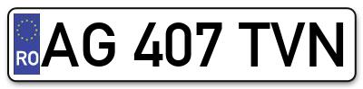 Placuta inmatriculare numar auto  AG-407-TVN, AG 407 TVN, AG407TVN