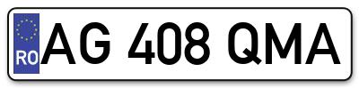 Placuta inmatriculare numar auto  AG-408-QMA, AG 408 QMA, AG408QMA