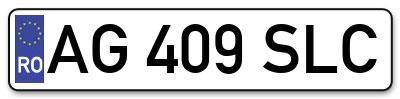 Placuta inmatriculare numar auto  AG-409-SLC, AG 409 SLC, AG409SLC