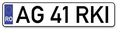 Placuta inmatriculare numar auto  AG-41-RKI, AG 41 RKI, AG41RKI