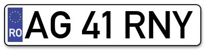 Placuta inmatriculare numar auto  AG-41-RNY, AG 41 RNY, AG41RNY