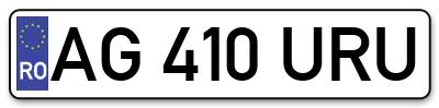 Placuta inmatriculare numar auto  AG-410-URU, AG 410 URU, AG410URU
