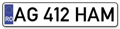 Placuta inmatriculare numar auto  AG-412-HAM, AG 412 HAM, AG412HAM