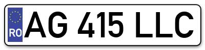Placuta inmatriculare numar auto  AG-415-LLC, AG 415 LLC, AG415LLC