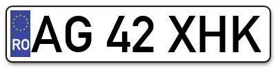 Placuta inmatriculare numar auto  AG-42-XHK, AG 42 XHK, AG42XHK