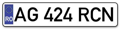 Placuta inmatriculare numar auto  AG-424-RCN, AG 424 RCN, AG424RCN