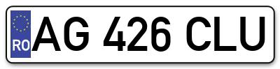 Placuta inmatriculare numar auto  AG-426-CLU, AG 426 CLU, AG426CLU