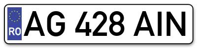 Placuta inmatriculare numar auto  AG-428-AIN, AG 428 AIN, AG428AIN