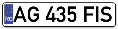 Placuta inmatriculare numar auto  AG-435-FIS, AG 435 FIS, AG435FIS