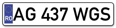 Placuta inmatriculare numar auto  AG-437-WGS, AG 437 WGS, AG437WGS