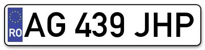 Placuta inmatriculare numar auto  AG-439-JHP, AG 439 JHP, AG439JHP
