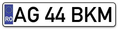 Placuta inmatriculare numar auto  AG-44-BKM, AG 44 BKM, AG44BKM