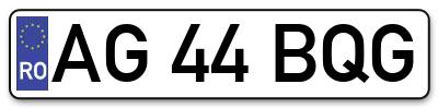 Placuta inmatriculare numar auto  AG-44-BQG, AG 44 BQG, AG44BQG