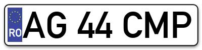 Placuta inmatriculare numar auto  AG-44-CMP, AG 44 CMP, AG44CMP