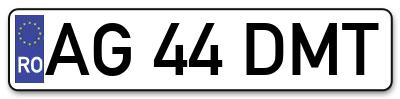 Placuta inmatriculare numar auto  AG-44-DMT, AG 44 DMT, AG44DMT