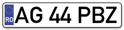 Placuta inmatriculare numar auto  AG-44-PBZ, AG 44 PBZ, AG44PBZ